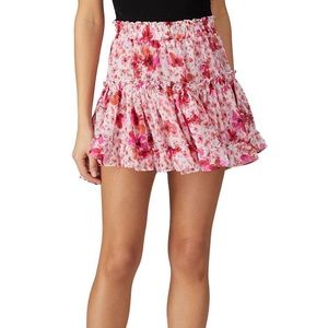 MISA Los Angeles Marion Ruffle Floral Mini Skirt